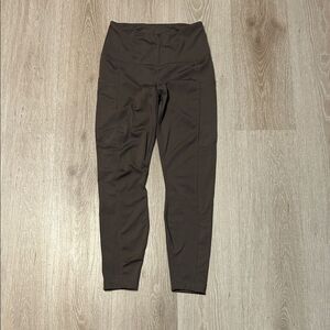 Yogalicious Lux Dusty Brown Yoga Leggings Sz Small